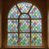FEOMOS Colorful Lattice Window Privacy Film - Rainbow Glass Decals Stickers, Anti UV 17.3 x 78.7 inches
