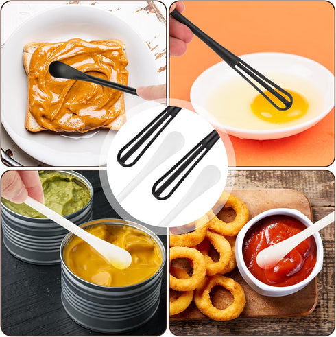 6pcs Mini Whisks - Multifunctional Small Whisks for Cooking with Ergonomic Long Handle for Mixing Sauces