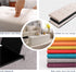 CUYOCA Storage Ottoman Bench, Foldable Seat Footrest with 75L Storage Space, Grey Linen Fabric