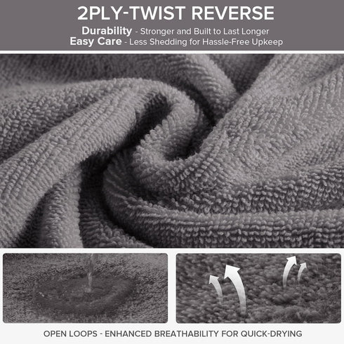 Set 12 Set, 4 4 4 100% Comfort Spaces Luxury Bath Towel - piece Quick Dry, Hand Towels, Washcloths, Large Bath Towels