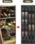 Over The Door Shoe Organizer - Space Saving Shoe Rack with 24 Pockets and Hook, Hanging Shoe Holder (Black)
