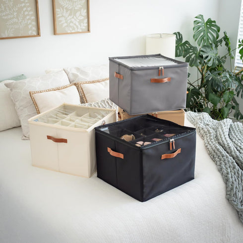 Closet, 16 OrganiHaus Large Shoe Storage Bin for Shoe Organizer Box Fits up to Pairs, Collapsible Fabric Shoe Basket