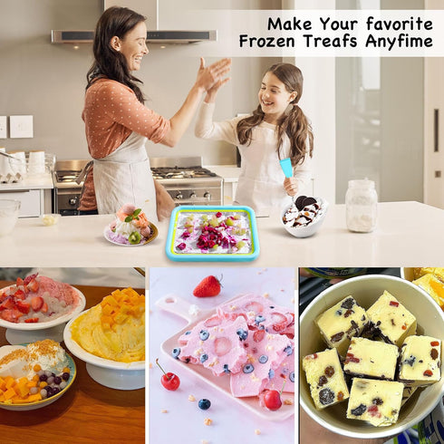 Nenkarn Frozen Mini Rolled Ice Cream Maker, Yogurt Rolls Tray, Instant Cold Plate Ice Cream Maker, Homemade DIY