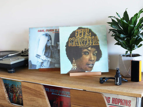 Big Fudge Wooden Record Holder Stand for Vinyl Records, Now Playing Display Stand for Special LP Albums