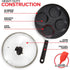 Modern Innovations 4-Cup Nonstick Egg Frying Pan with Lid, Mini Pancake Pan for Stove Top, Breakfast Maker