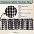 Park Designs Farmhouse Kitchen Valances, Black & Cream Buffalo Check, 72" x 14"