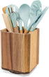 RedCall Acacia Wood Utensil Holder, 360° Rotating Large Cooking Organizer, Spoon Spatula Holder for Kitchen Counter