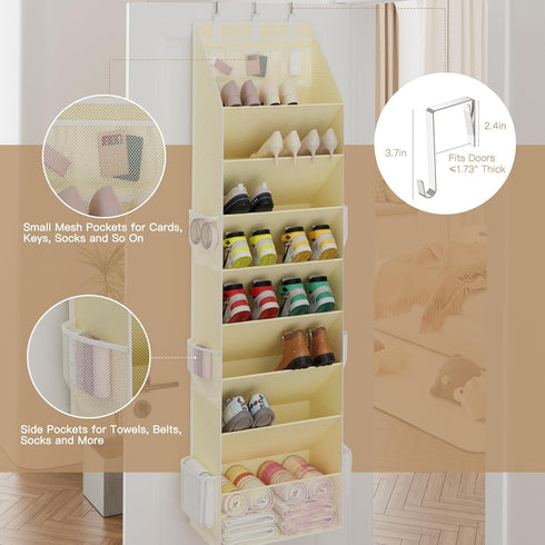 Closet 1624 Criusia Shoe Storage, Over the Door Shoe Organizer, Hanging Shoe Storage with Large Deep Pockets, Fits