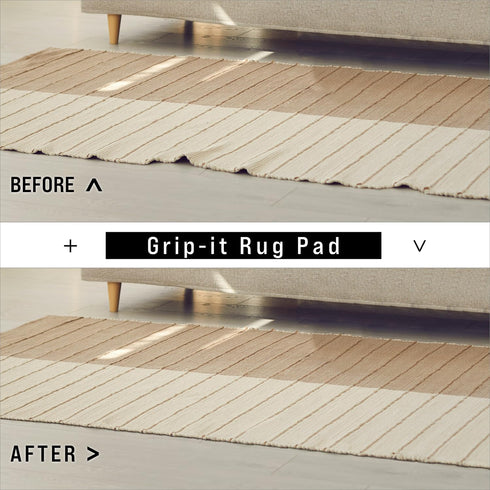Grip-It Solid Grip Non-Slip Rug Pad, Cushioned for Area Rugs, 3 x 5 ft, Hardwood Floors