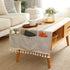 20x60 Inch SIELUNO Coffee Table Cover, Rustic Farmhouse Rectangle Table Cloth Cotton Linen Waterproof with Pockets
