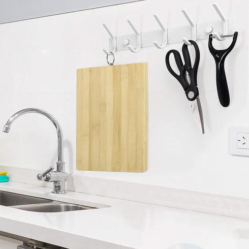 WEBI Coat Rack Wall Mounted, Coat Hooks Wall Mount, 4 Hooks for Hanging Coats, Hats, Jackets, Clothes, White, 2 Packs