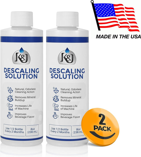 K&J 2-Pack Universal Descaling Solution, Compatible with All Coffee Brewers