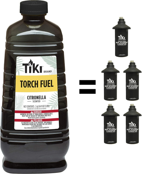 TIKI Brand Easy Pour Citronella Scented Torch Fuel for Outdoors, 64 oz, 1216153 Black