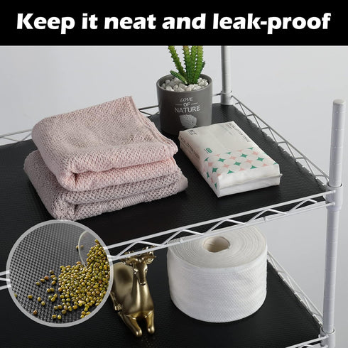 15.5-Inch 15.5 144" Wire Shelf Liner: Easy to Cut Plastic Pantry Shelves Liner in Wide x Black - Thick Waterproof Small