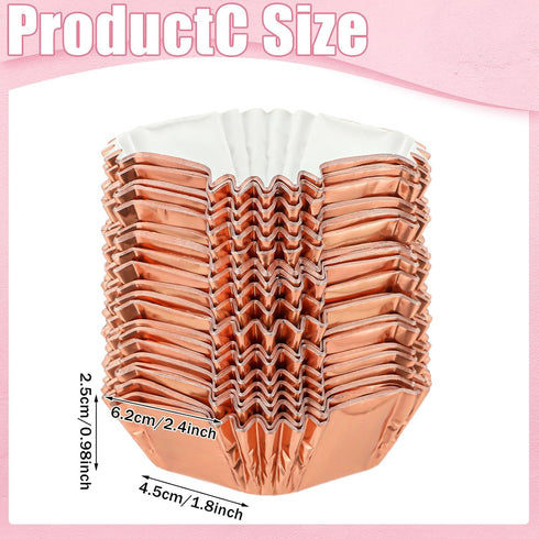 Layhit 600 Pcs Square Mini Foil Cupcake Liners, Disposable Brownie Baking Cups for Party Supplies