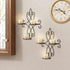 Set 2, 14.4"11.8" Wall Candle Sconce Holder of Metal Wall Sconces Decor Hanging Wall Mounted Candle Stick Holder, Black