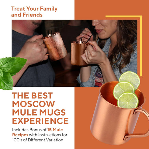 Moscow Mule Copper Mug, Authentic Unlined 16 oz by Solid Copper