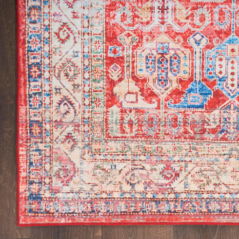 Nourison Fulton Medallion Red Area Rug 2' x 3', Easy Cleaning, Non-Shedding, for Bedroom, Living Room, Dining Room,