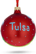 Tulsa, Oklahoma, USA Glass Christmas Ornament, 3.25 Inches