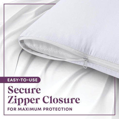 CirclesHome Pillow Protectors, 2 Pack Standard Zippered, 100% Cotton Breathable Pillowcases, 20x26