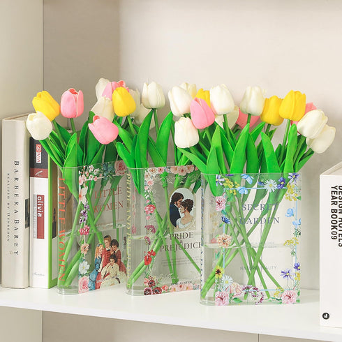 Book Vase, Acrylic Book Vase for Flowers, Book Flower Vase, Book Shaped Vases, Clear Book Vases, Small Vase