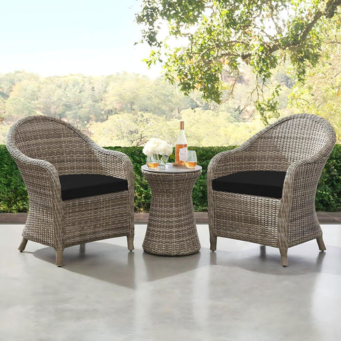Set 4 17" 16" 2", downluxe Outdoor Chair Cushions of for Patio Furniture, Water-Resistant Patio Chair Cushions