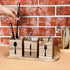 Kathfly 4 Pcs Silverware Caddy Utensil Holder for Countertop Silverware Organizer with Wood Tray Spoon Fork Holder for Kitchen Parties(Brown) by Kathfly