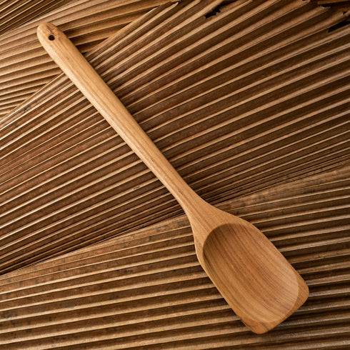 FAAY 18 Inches Large Wooden Spoon, Heavy Duty Long Handle Spoon for Big Pot Stirring, Mixing, Cooking