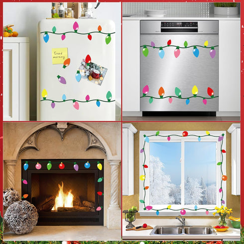MORCART 80PCS Reflective Christmas Car Magnets Set for Refrigerator, Garage, Mailbox Decor