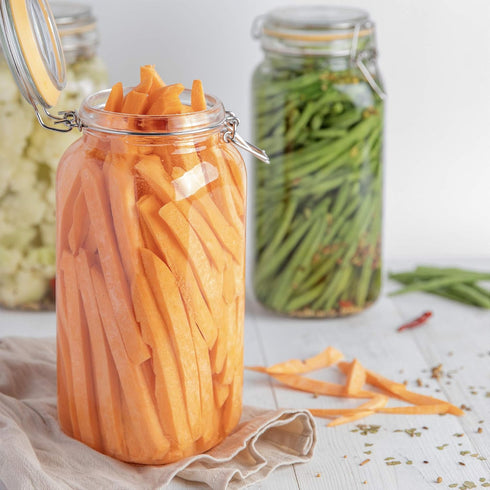 Galashield Classic Glass Jars with Airtight Lids - 67 oz Food Storage Jars, Leak Proof, Dishwasher Safe