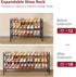Closet 3 28-41Adjustable Closet, Tajsoon Expandable Shoe Rack for Tier, & Stackable Shoe Shelf Storage, Metal Shoe Rack
