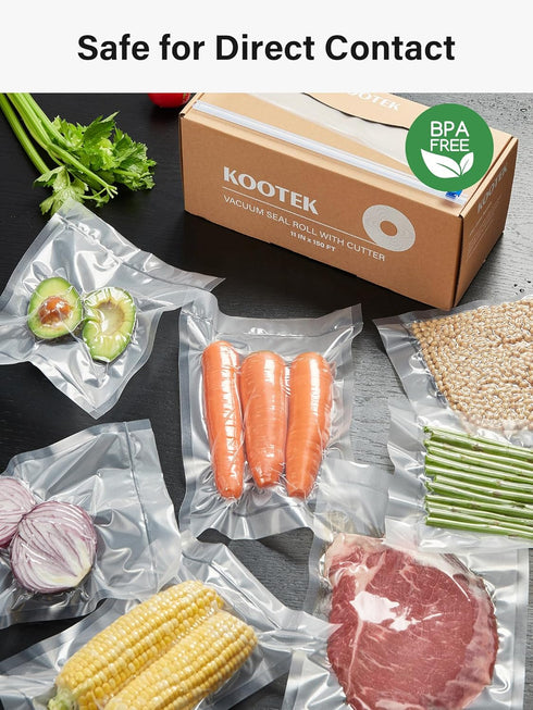 Kootek 11" x 150' Vacuum Sealer Bags Roll with Cutter Dispenser, Commercial Grade BPA Free Food Storage Bags
