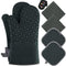 KEGOUU Oven Mitts and Pot Holders 6pcs Set, High Heat Resistant Kitchen Oven Gloves (Deep Green)