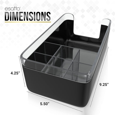 12 12 Esatto Professional Bar Products Premium Bar Caddy (Black), Used to Easily Organize Bar Items and Workspace