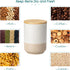 Set 3-Piece Countertop vancasso Sabine Ceramic Canister with Airtight Wood Lids - Kitchen Storage for Flour, Sugar
