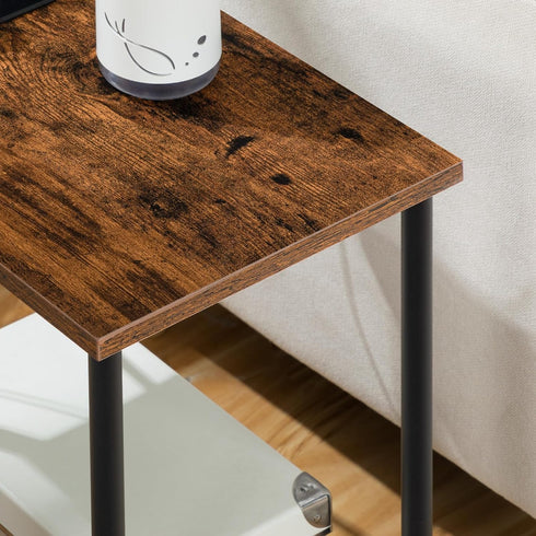 2-Layer BF09UBZ01 HOOBRO Side Table with Charging Station, Small End Table with USB Port and Outlet, Nightstand