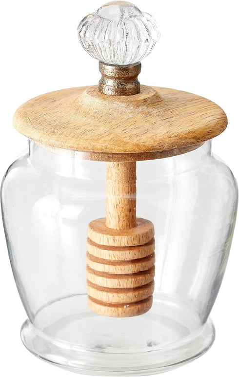 Mud Pie Glass Honey Jar, 5" x 3 1/4" dia, 1100 Milliliters,