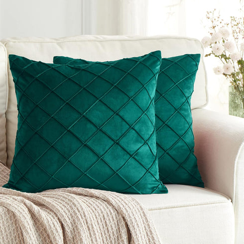 BeBen Pack of 2 Velvet Throw Pillow Covers, 16x16 Soft Solid Decorative Cushion Case for Bedroom, Car, Outdoors