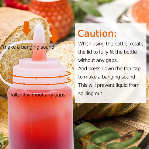 12 pack 8 OZ Hajoyful Squeeze Bottle Condiment Squeeze Bottles Plastic ketchup Squeeze Squirt bottle For Sauce, BBQ