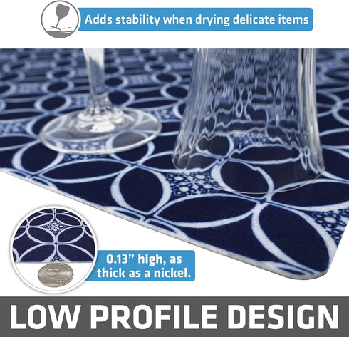 Drymate XL Dish Drying Mat, Oversized (19”x24”), Super Absorbent, Quick Dry Fabric, Waterproof & Slip-Resistant