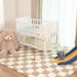 TOOHUB 5x7 Super Soft Rug for Bedroom, Ft Beige and White Area Rug Classic Checkered Shaggy Anti-Skid High Pile Soft