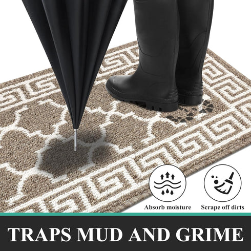 Pauwer Door Mat Indoor Entrance, 20"x59" Absorbent Dirt Trapper Welcome Mats, Washable Non Slip Runner Rugs for Hallway