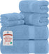 RIVERSIDE Luxury 6 Piece Towel Set, 2 Bath Towels, 2 Hand Towel,