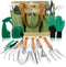 YAUNGEL Heavy Duty Gardening Tools Set, Stainless Steel Hand Tools with Wooden Handle, Storage Tote Bag, Gardening