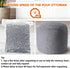 20" 20" 15" x x Pouf Ottoman Foot Rest, Pre-Stuffed Round Foot Stool with Odorless Shredded Memory Foam, Furry & Fluffy