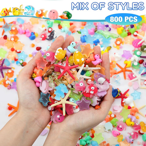 800 Barydat Pcs Mini Resin Animals Figures Bulk Miniature Garden Accessories for Pranks Hide Party Gift Duck Tiny Resin