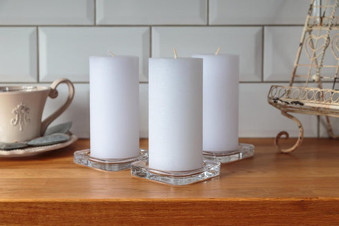 Melt Candle Pillar Candles, 3 Pack - Unscented 3" x 6" Candles for Home, Church, Weddings, & More - White