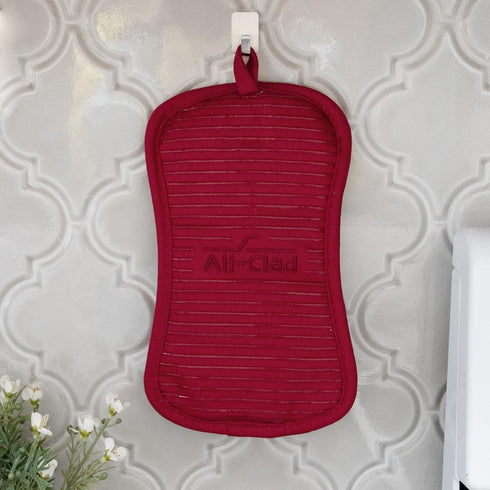 All-Clad Premium Pot Holder & Heating Pad, 10"x6.25", Heat Resistant to 500 Degrees, 100% Cotton, Chili Red