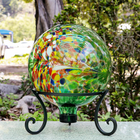 Folytiy 10 12 inch 5-inch (8 inch, Wrought Iron Metal Gazing Ball Stand for or Garden Gazing Globes Plant Birdbath Bowl