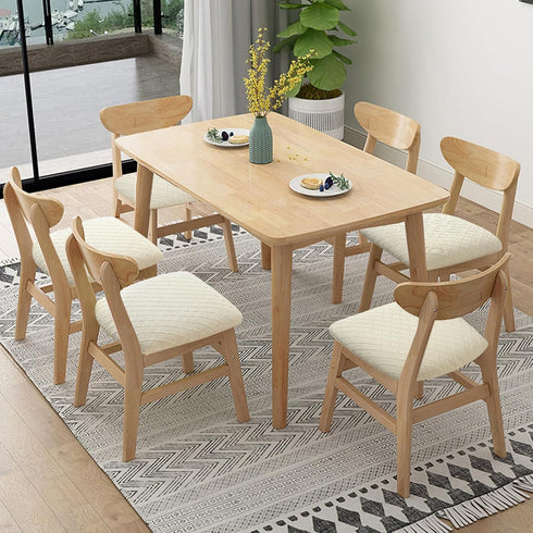 Stretch Jacquard Dining Chair Seat Covers Set of 4, Removable Washable Anti-Dust Slipcovers (4, Beige) for Dining Room